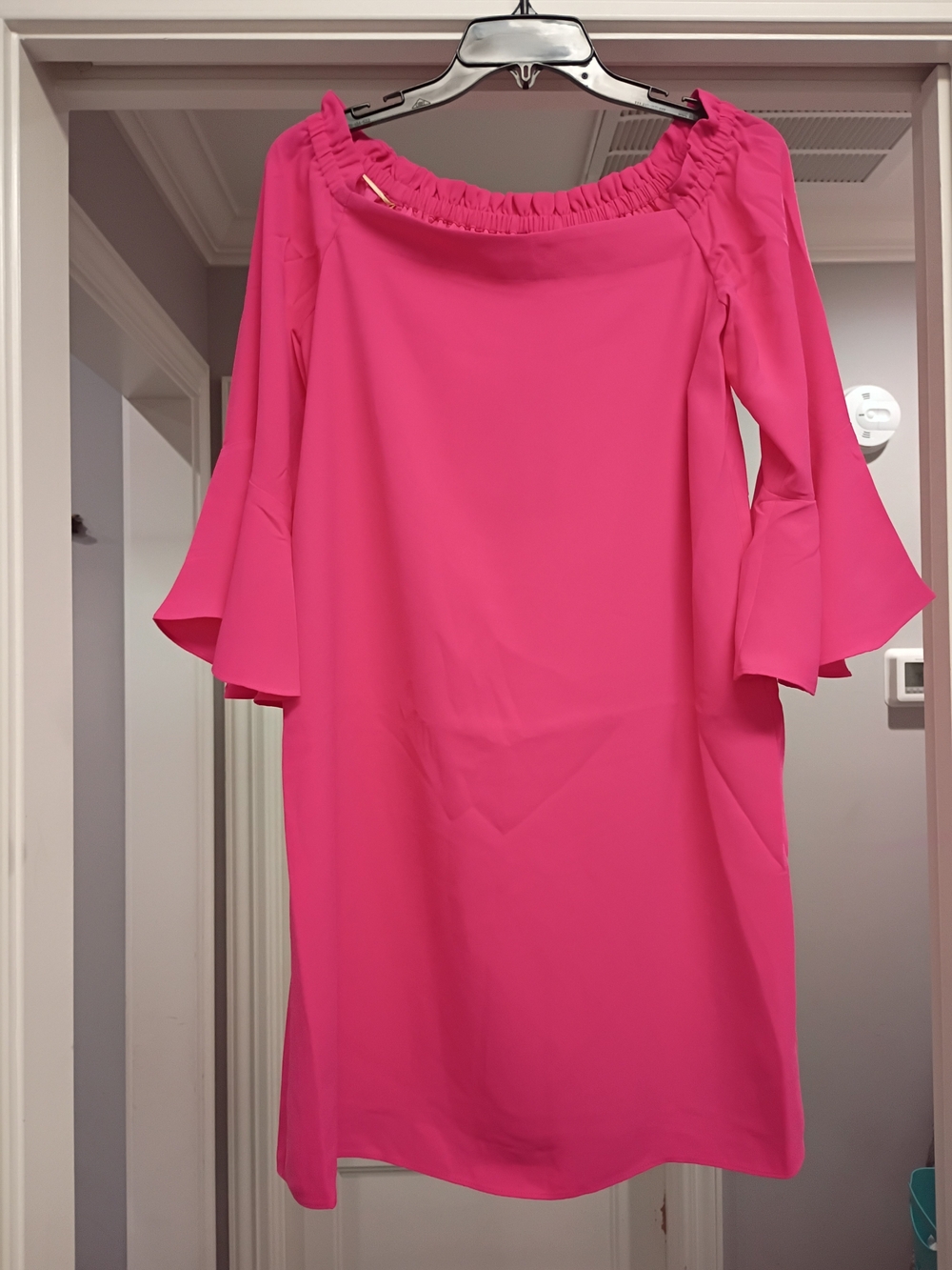 Trina Turk Knox Pink Off-Shoulder Mini Dress Size Medium New